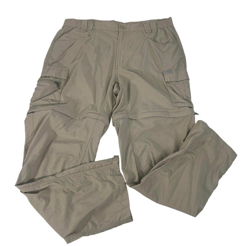 Columbia Titanium Convertible Hiking Pants Women's XL Zip Off Cargo Beige‎ Nylon